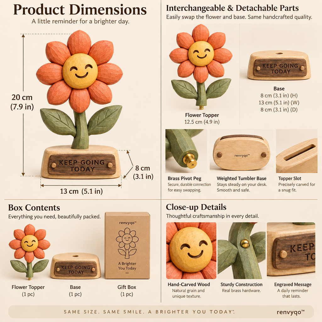 renvyqo™ CheerBloom Keep-Going Energy Flower Wood Figurine image 6