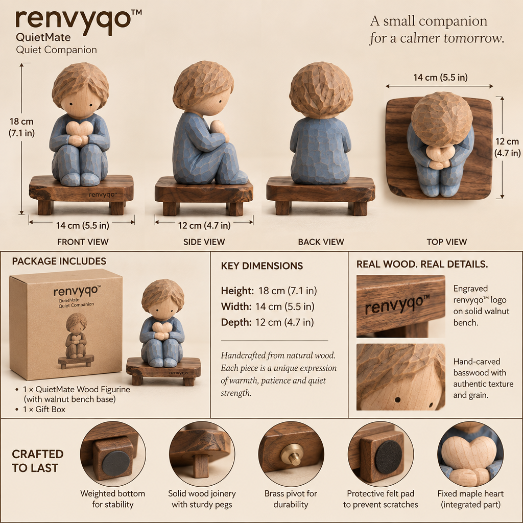 renvyqo™ QuietMate Quiet Companion Little-Person Wood Figurine image 6