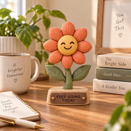 renvyqo™ CheerBloom Keep-Going Energy Flower Wood Figurine product view