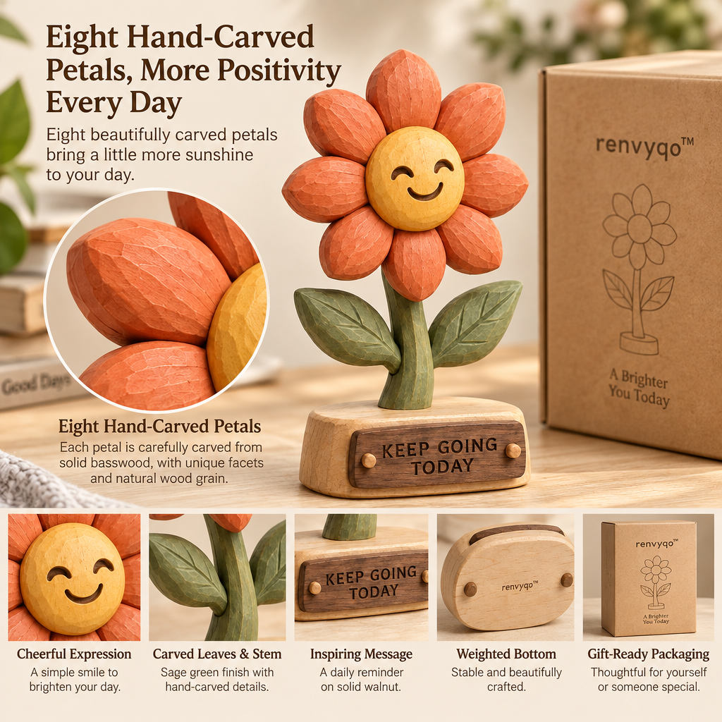 renvyqo™ CheerBloom Keep-Going Energy Flower Wood Figurine image 3