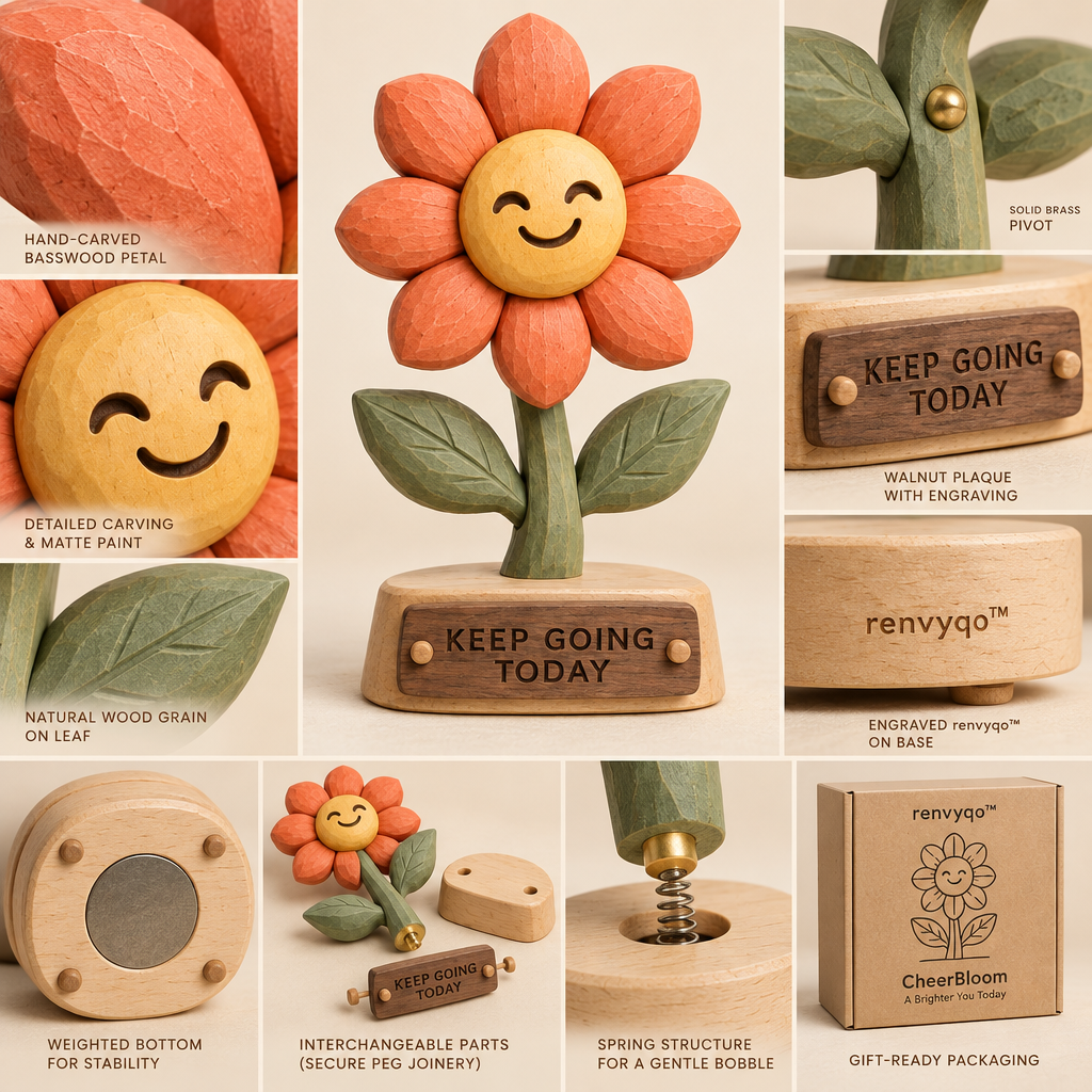 renvyqo™ CheerBloom Keep-Going Energy Flower Wood Figurine image 4