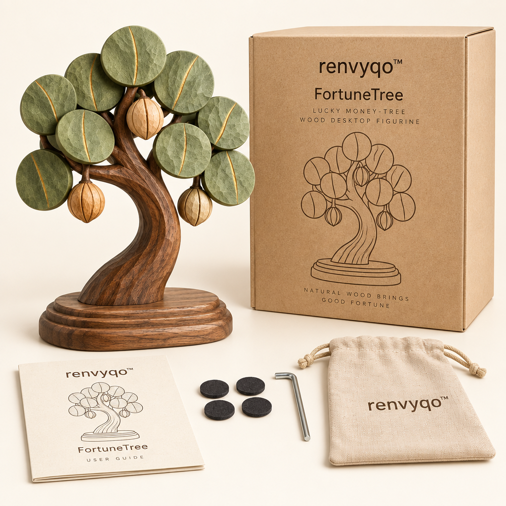 renvyqo™ FortuneTree Lucky Money-Tree Wood Desktop Figurine image 2