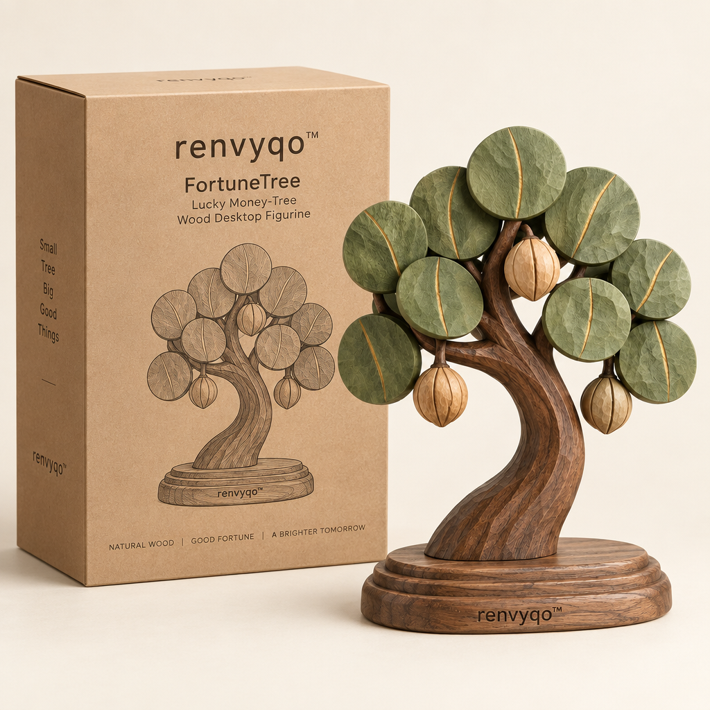 renvyqo™ FortuneTree Lucky Money-Tree Wood Desktop Figurine image 5