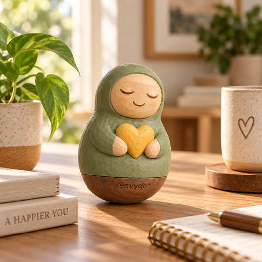 renvyqo™ MoodKeeper Roly-Poly Emotion Guardian Wood Figurine product view