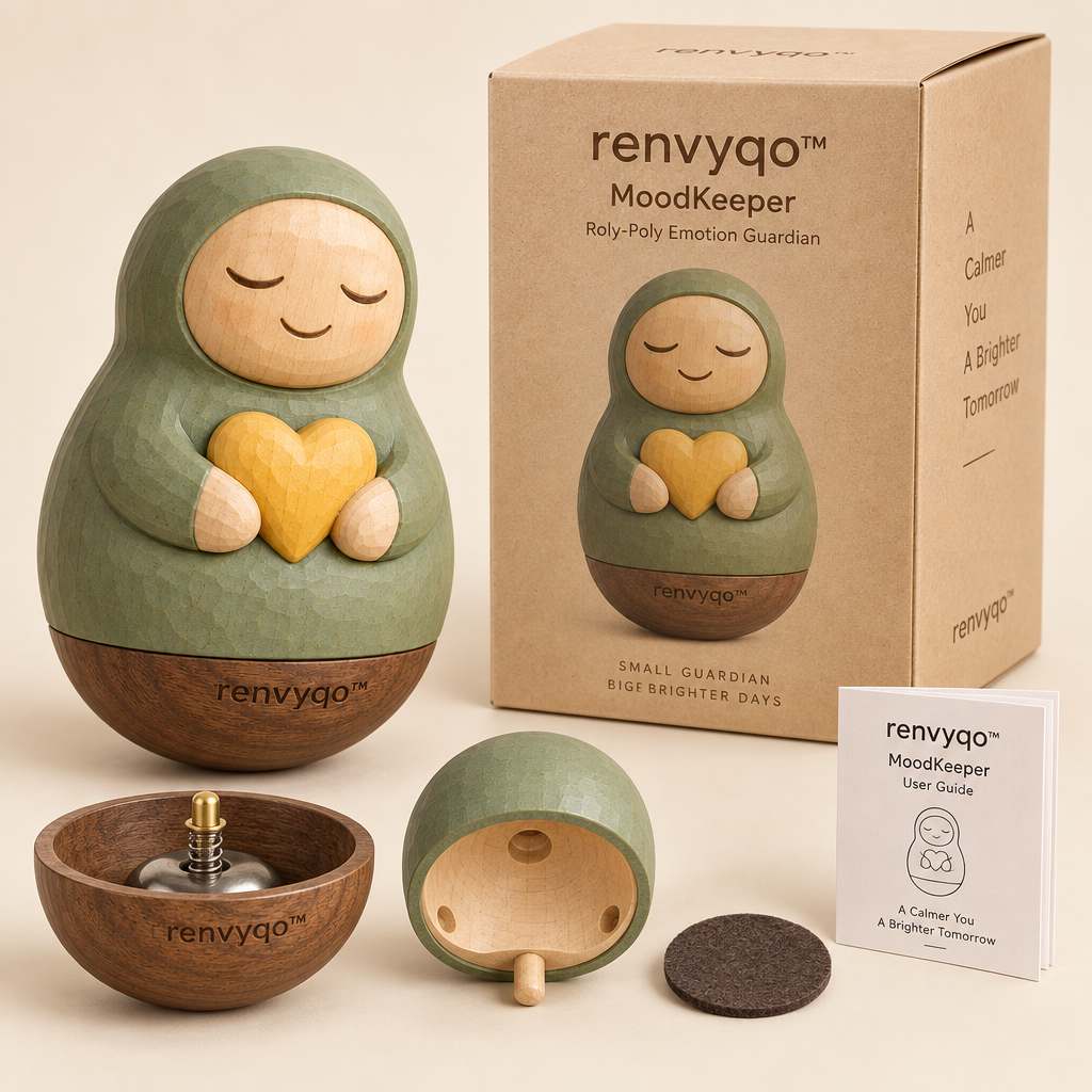 renvyqo™ MoodKeeper Roly-Poly Emotion Guardian Wood Figurine image 2