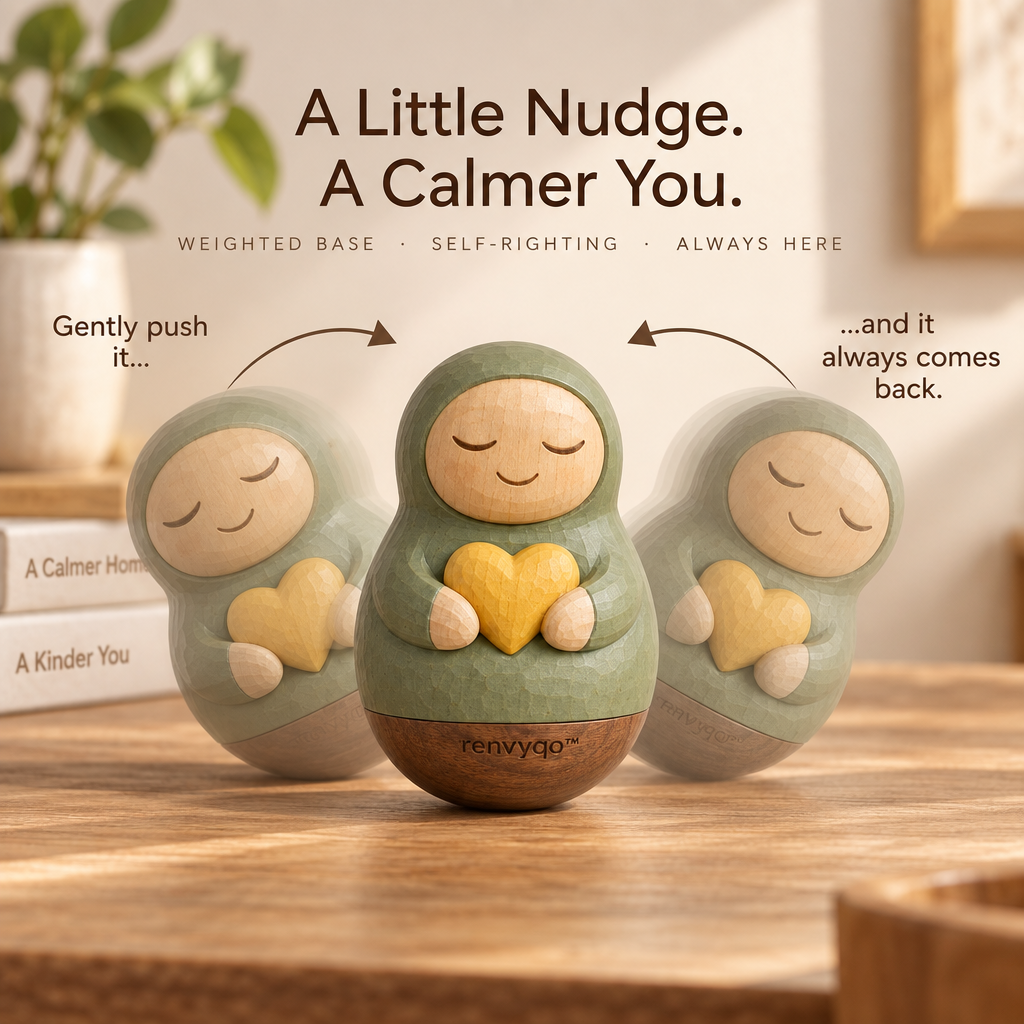 renvyqo™ MoodKeeper Roly-Poly Emotion Guardian Wood Figurine image 3