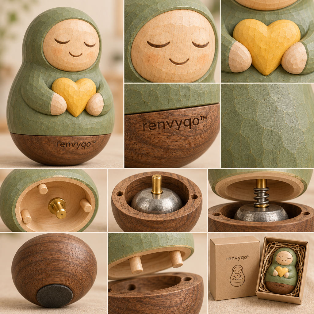 renvyqo™ MoodKeeper Roly-Poly Emotion Guardian Wood Figurine image 4