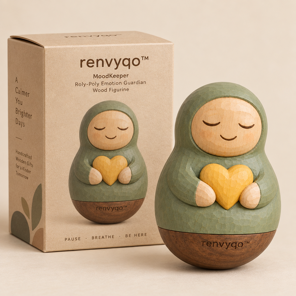 renvyqo™ MoodKeeper Roly-Poly Emotion Guardian Wood Figurine image 5