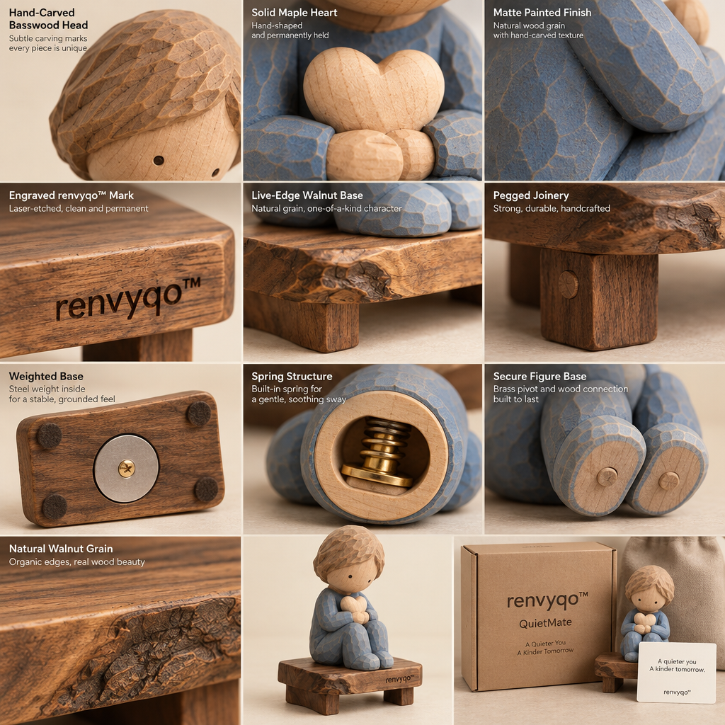 renvyqo™ QuietMate Quiet Companion Little-Person Wood Figurine image 4
