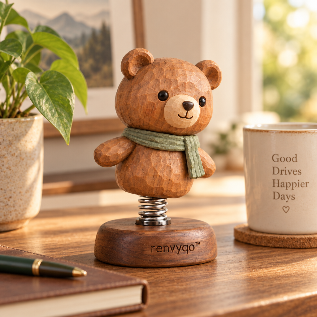 renvyqo™ RoadSway Car-Mounted Swinging Animal Wood Figurine product view