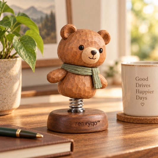 renvyqo™ RoadSway Car-Mounted Swinging Animal Wood Figurine product view