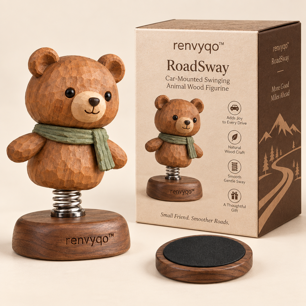 renvyqo™ RoadSway Car-Mounted Swinging Animal Wood Figurine image 2
