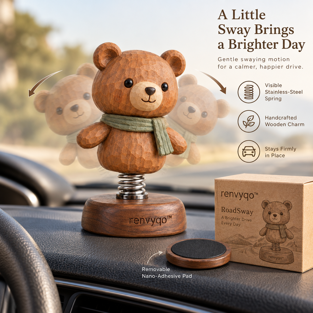 renvyqo™ RoadSway Car-Mounted Swinging Animal Wood Figurine image 3