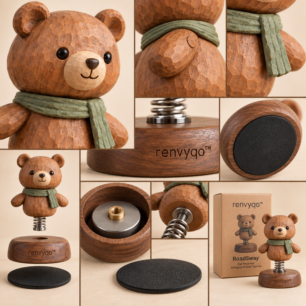 renvyqo™ RoadSway Car-Mounted Swinging Animal Wood Figurine image 4