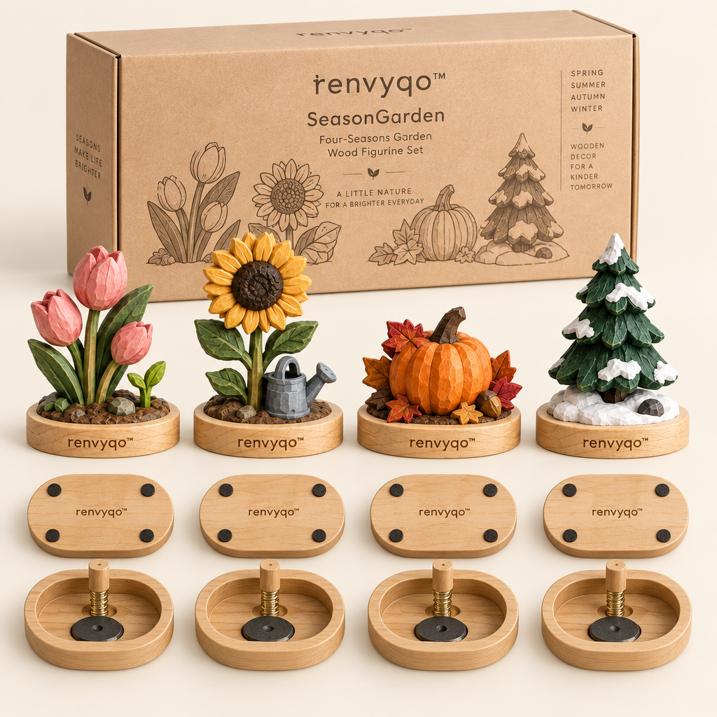 renvyqo™ SeasonGarden Four-Seasons Garden Wood Figurine Set image 2