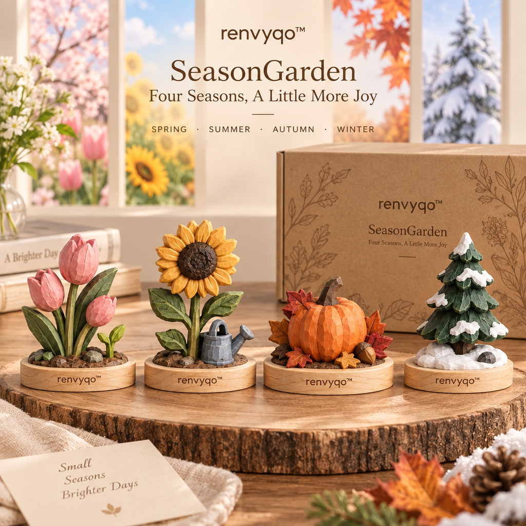 renvyqo™ SeasonGarden Four-Seasons Garden Wood Figurine Set image 3