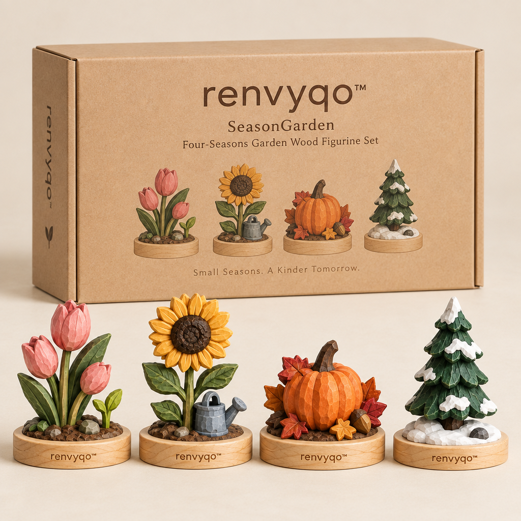 renvyqo™ SeasonGarden Four-Seasons Garden Wood Figurine Set image 5